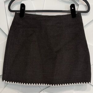 Commense Black Mini Skirt with White Trim